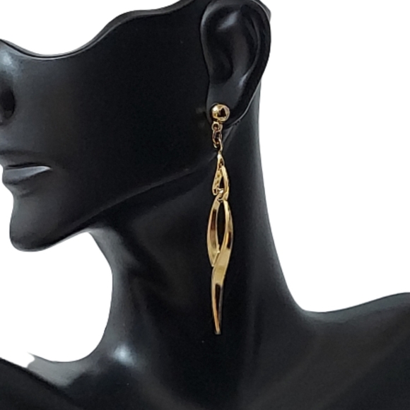 E1700 Gold Drop Earrings - Picture 2 of 16
